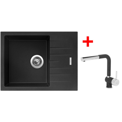 Sinks PERFECTO 650 Metalblack + Mix 3 P GR