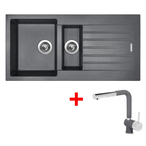Sinks PERFECTO 1000.1 Titanium + Mix 3 P GR