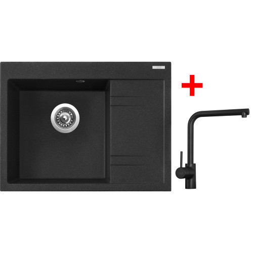Sinks RIM 650 L Granblack + Elka černá matná