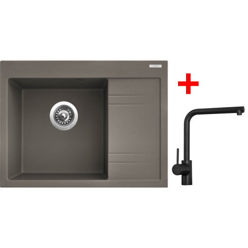 Sinks RIM 650 L Truffle + Elka černá matná