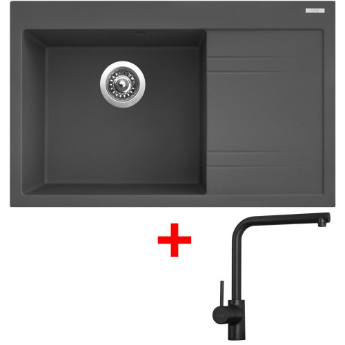 Sinks RIM 780 L Titanium + Elka černá matná