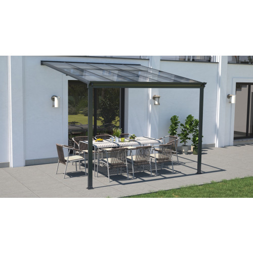 hliníková pergola LANITPLAST WALL 33 FSX antracit + čirý PC LG4304