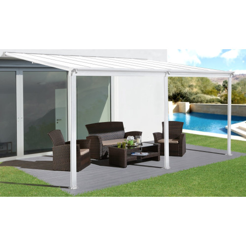 hliníková pergola LANITPLAST WALL 43 FSX bílá + čirý PC LG4315