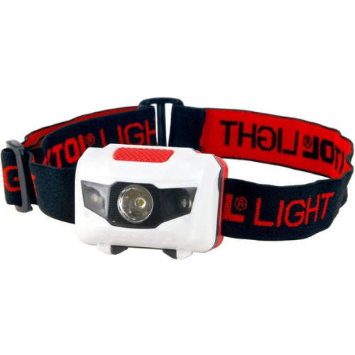 čelovka 40lm, 1W + 2 červené LED, ABS plast