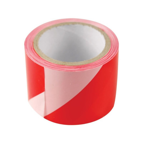 Páska výstražná červeno-bílá, 75mm x 250m, PE, s nápisem ZÁKAZ VSTUPU po celé délce pásky