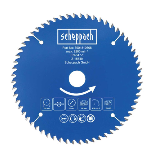 Scheppach Řezný kotouč pr. 165/20, 60 zubů
