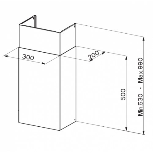 FABER Sada komínů 990mm BK