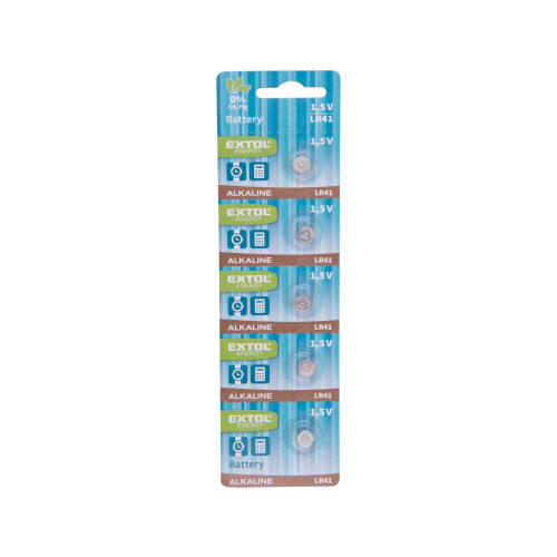 Baterie alkalické, 5ks, 1,5V (LR41)
