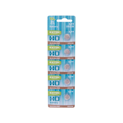 Baterie alkalické, 5ks, 1,5V (LR54, LR1130)