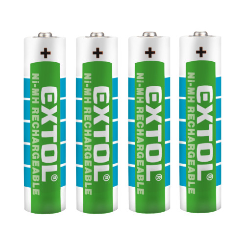 Baterie nabíjecí, 4ks, AAA (HR03), 1,2V, 1000mAh, NiMh