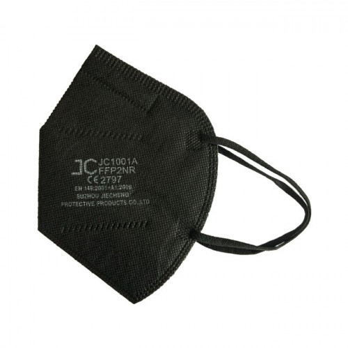 Balení černých respirátorů JC1001A FFP2 (balení obsahuje 10ks)