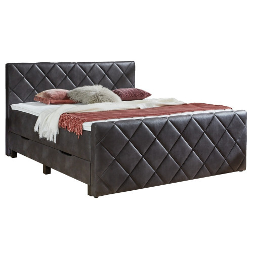 Sun Garden Kontinentální postel BOXSPRING CHESTER BX2200 180x200 cm - antracit - Poškozeno