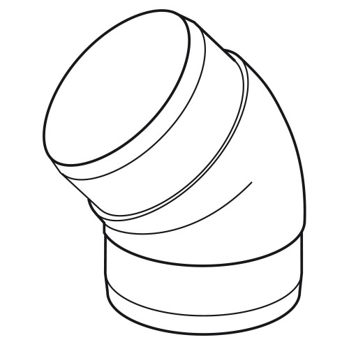 Kruhové koleno 45° Ø 125 mm