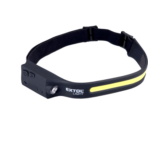 čelovka 350lm, USB nabíjení, s IR čidlem, COB, XPE LED