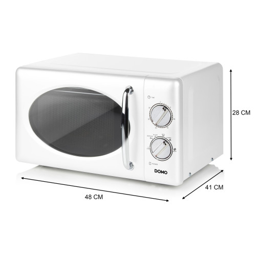 Mikrovlnná trouba retro - bílá- DOMO DO3125, Objem: 25 l, Talíř: 28,5 cm, Výkon: 900 W