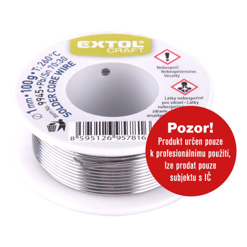 Drát pájecí Sn30/Pb70, O 1mm, 100g
