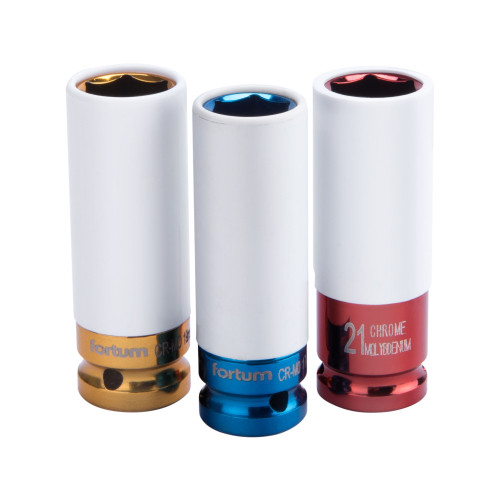 Hlavice nástrčné rázové 1/2", sada 3ks, 17-19-21mm, L 86mm