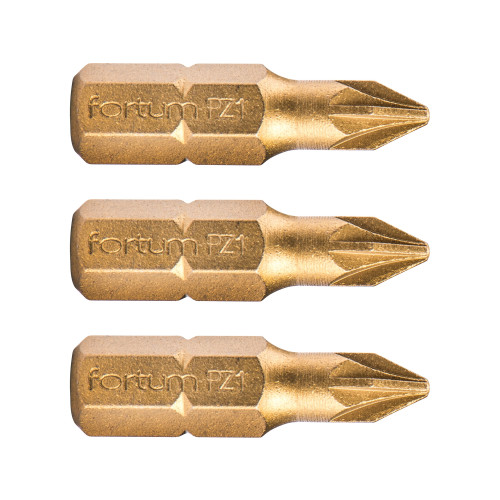 Hrot křížový pozidriv, sada 3ks, PZ 1x25mm,titan. úprava, S2