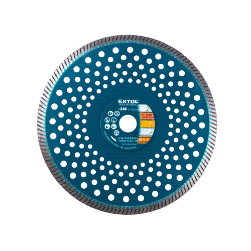 Kotouč diamantový řezný, turbo Fast Cut, suché i mokré řezání, O 230x22,2x2,8mm