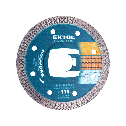 Kotouč diamantový řezný, turbo Thin Cut, suché i mokré řezání, O 115x22,2x1,5mm
