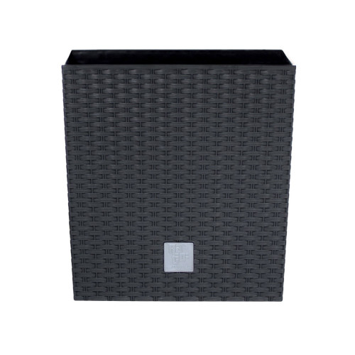 PROSPERPLAST Květináč RATO LOW + vklad antracit 40cm
