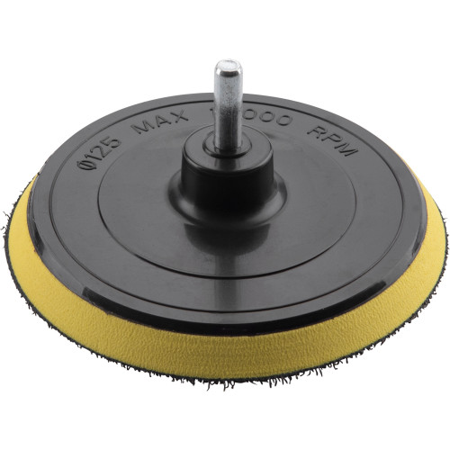 Nosič brusných výseků, do vrtačky - suchý zip, O 125mm, stopka 8mm