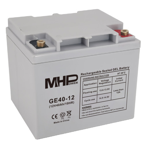 Baterie MHPower GE40-12 GEL, 12V/40Ah, T1-M6, Deep Cycle 