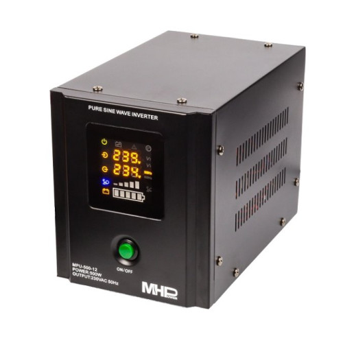 Napěťový měnič MHPower MPU-500-12 12V/230V, 500W, funkce UPS, čistý sinus