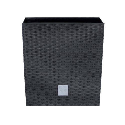 Květináč Prosperplast Rato Low antracit 22,3 x 22,3 x 22,8 cm 