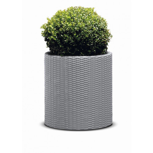 Květináč Keter Cylinder L Silver Grey