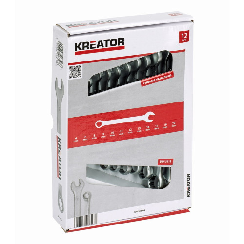 Sada klíčů Kreator KRT500009 očkoploché 8-22mm, 12ks