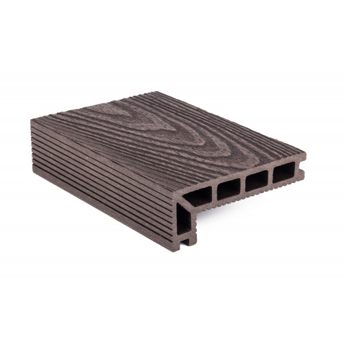 Terasové prkno G21 zakončovací, 2,5 x 14,8 x 400 cm, Dark Wood, WPC