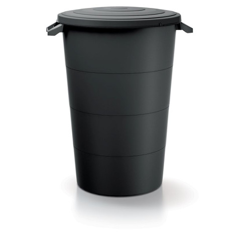 Plastová nádoba s úchyty SMOOTH recyklovaně černá 160l