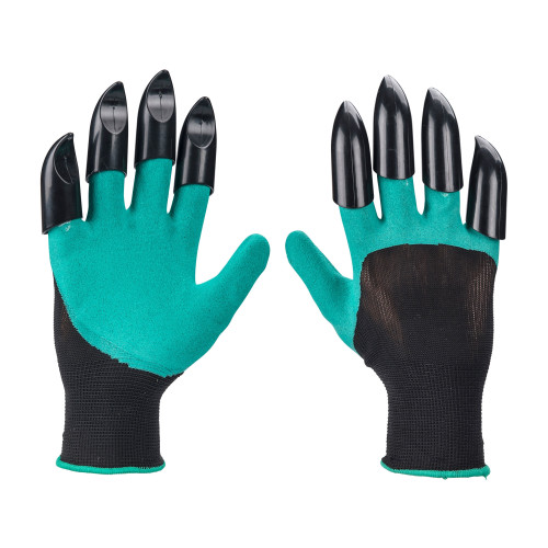 Rukavice zahradní polyesterové s latexem a drápy na pravé ruce, velikost 8"