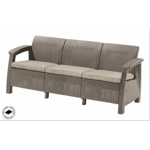 Keter Corfu love seat max třísedačková pohovka cappuccino
