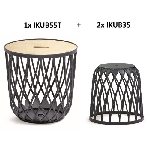 PROSPERPLAST Set univerzálních košů UNIQUBO 2+1 antracit