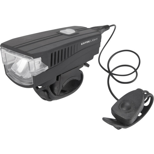 Světlo bílé na kolo 350lm, USB nabíjení, klakson, 5W LED