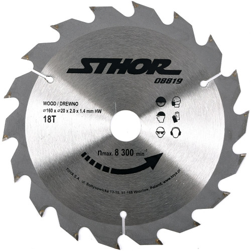 Sthor Kotouč na dřevo 160 x 20 mm 18z