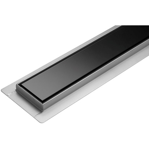 FALA Lineární koupelnový žlab Černé Sklo 90 cm WET&DRY