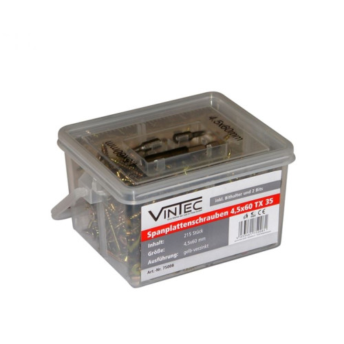 Vruty 4,5 x 60 mm, pozinkovanéa žlutě chromátované