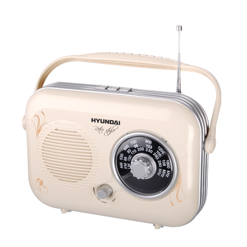 HYUNDAI - ČERNÁ Radiopřijímač Hyundai PR 100B Retro, béžová