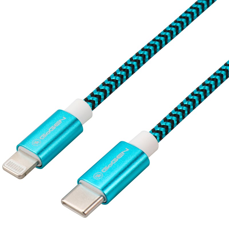 GOGEN Kabel GoGEN USB-C / Lightning, 1m, opletený - modrý