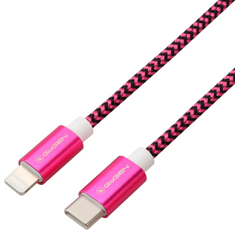 GOGEN Kabel GoGEN USB-C / Lightning, 1m, opletený - fialový