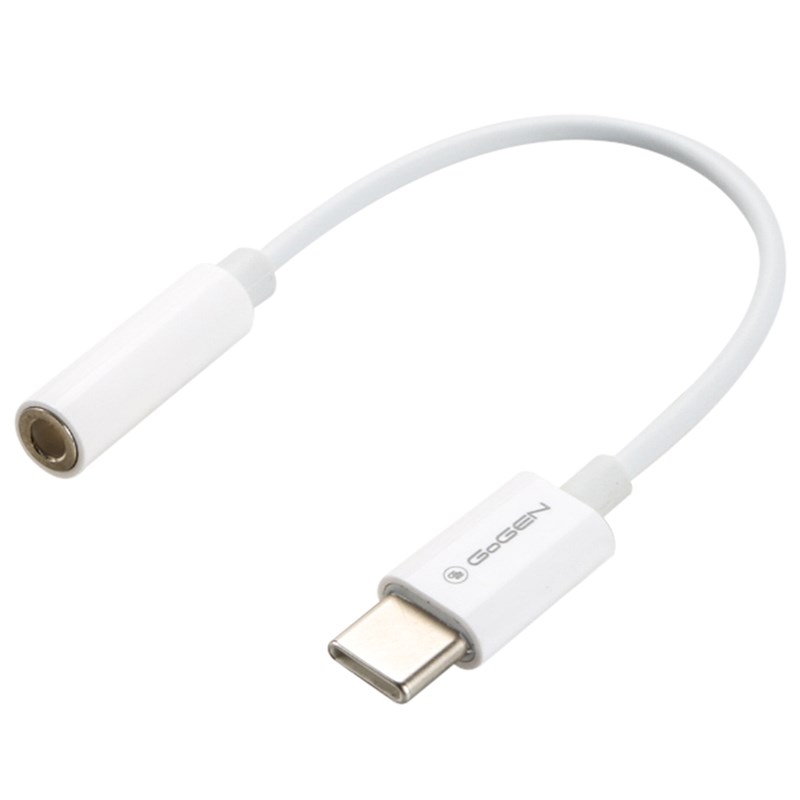 GOGEN Kabel GoGEN USB-C (M) / 3,5mm jack (F), 0,2m, bílý