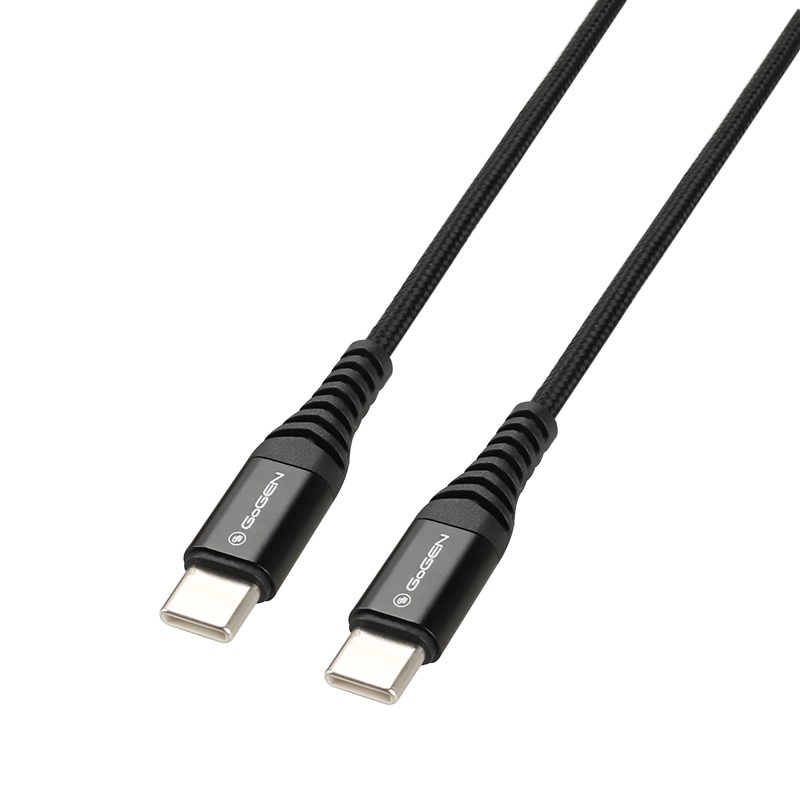 GOGEN Kabel GoGEN USB-C / USB-C, 1m, opletený, černý