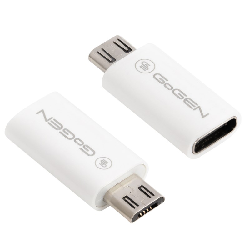GOGEN Redukce GoGEN micro USB (M) / USB-C (F), bílá