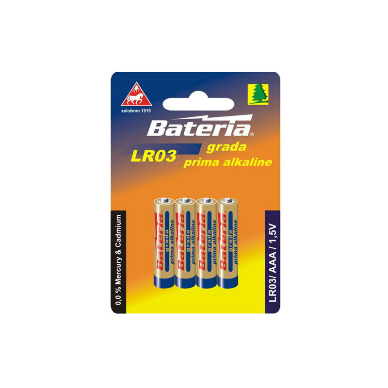 BATERIA SLANÝ Baterie Grada Prima alkaline, AAA (bal. 4 ks)