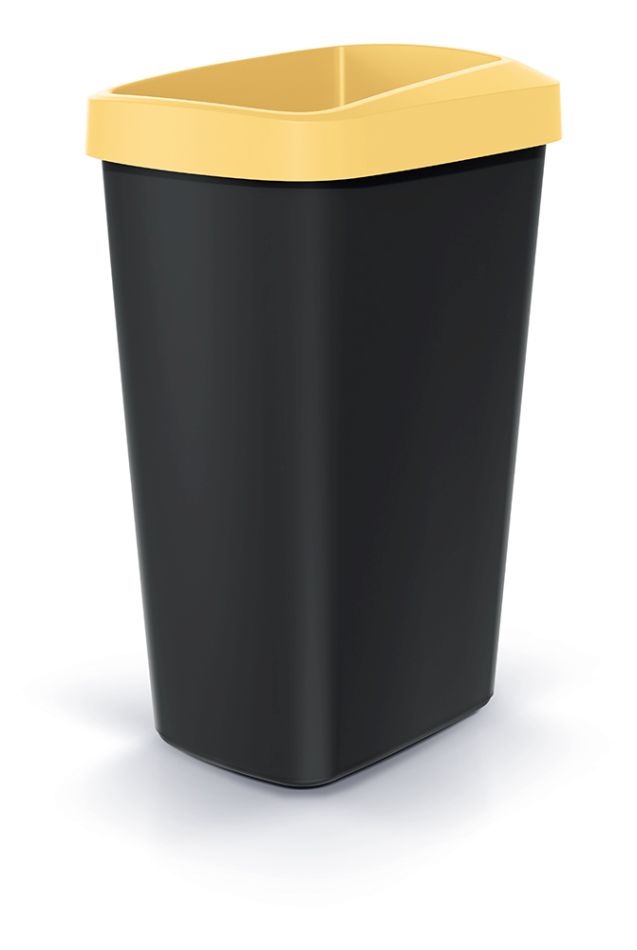 PROSPERPLAST Odpadkový koš COMPACTA Q DROP světle žlutý, objem 45l