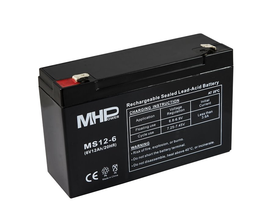 Baterie MHPower MS12-6 VRLA AGM 6V / 12Ah