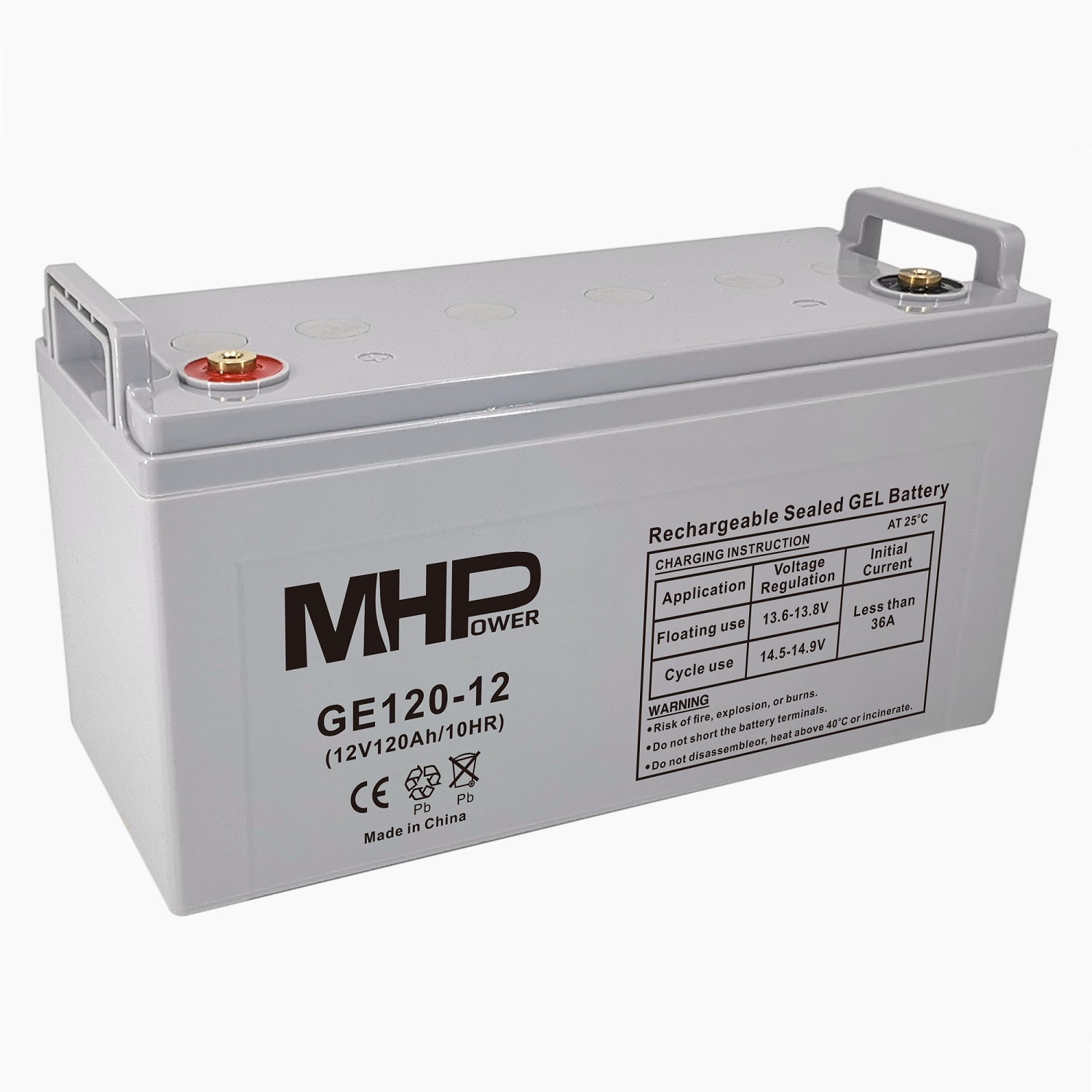 MHPOWER Baterie MHPower GE120-12 GEL, 12V/120Ah, T3-M8, Deep Cycle